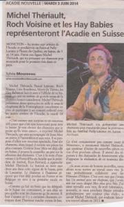 Acadie Nouvelle 3 juin 2014