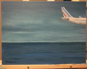 Avion au dessus de la mer