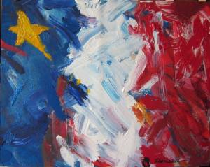 Drapeau acadien Cosmos -Michel Thériault