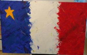 Drapeau acadien FIERTÉ -MTHÉRIAULT