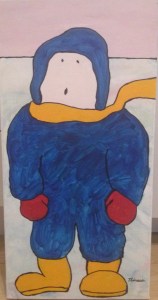 Enfant en habit de ski-doo