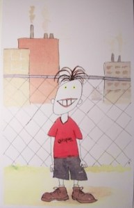 Garçon dans la pollution