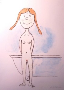 Petite rousse sortant du bain