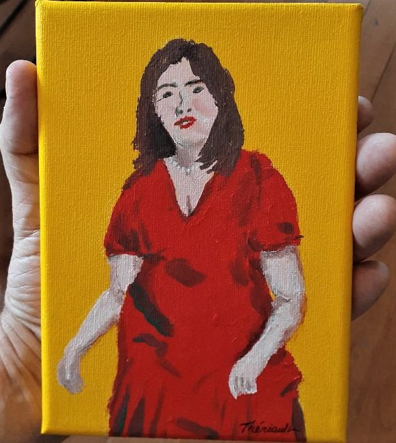 Sourire et robe rouge -Michel Thériault