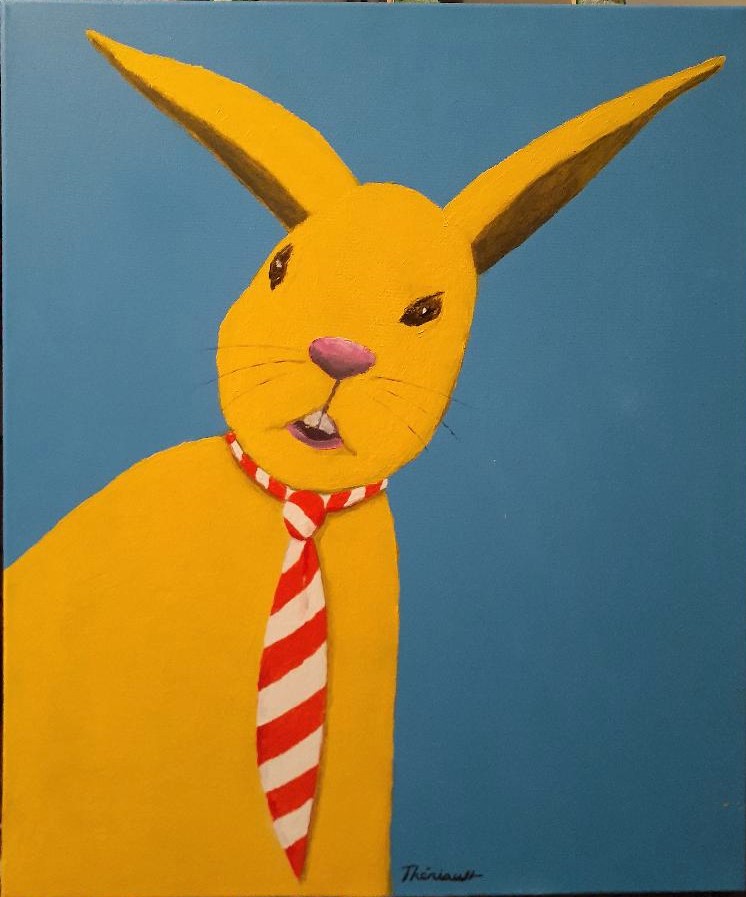 Lapin jaune à cravate - Michel Thériault