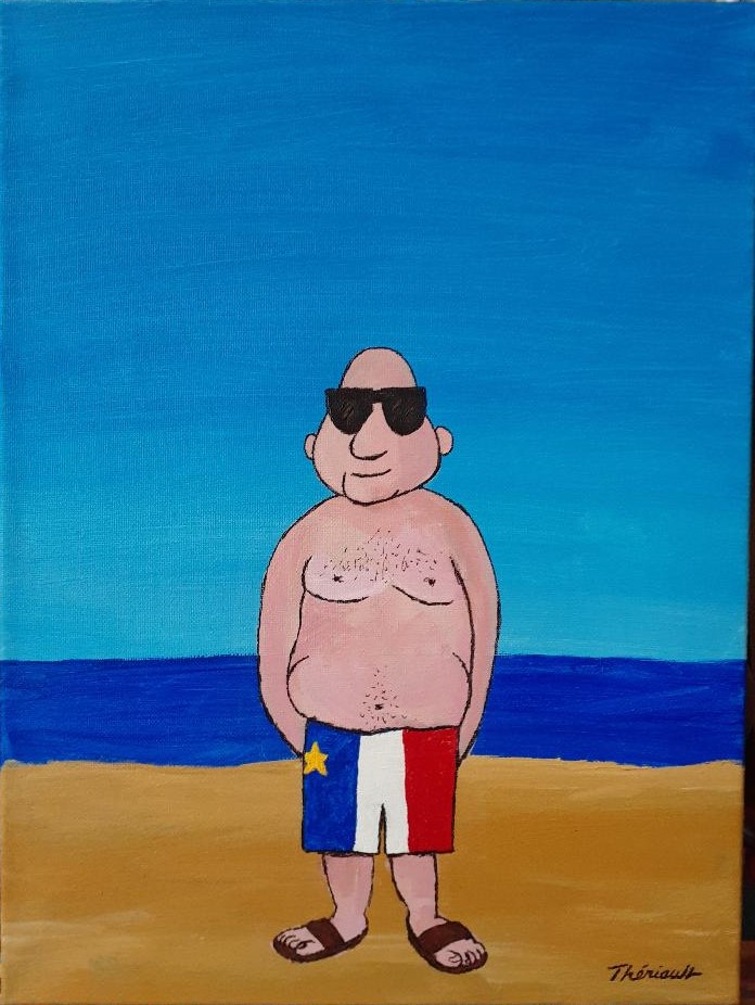 Homme acadien sur la plalge - Michel Thériault